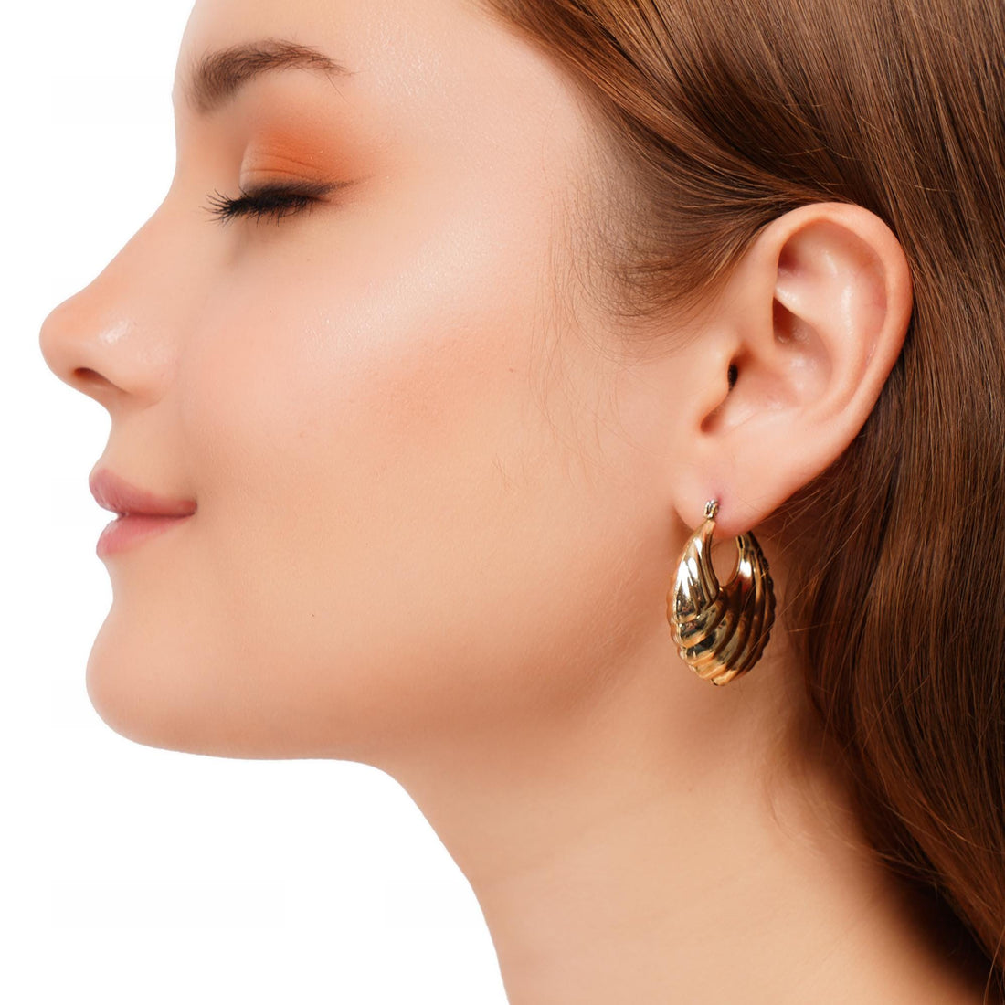 Bold Swirl Hoop Basket Earrings