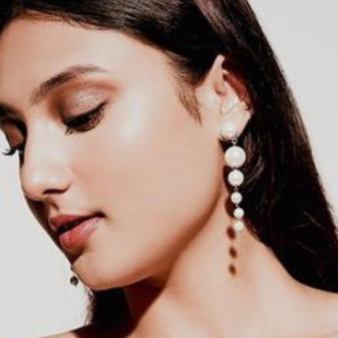 Cascading pearl drop earrings