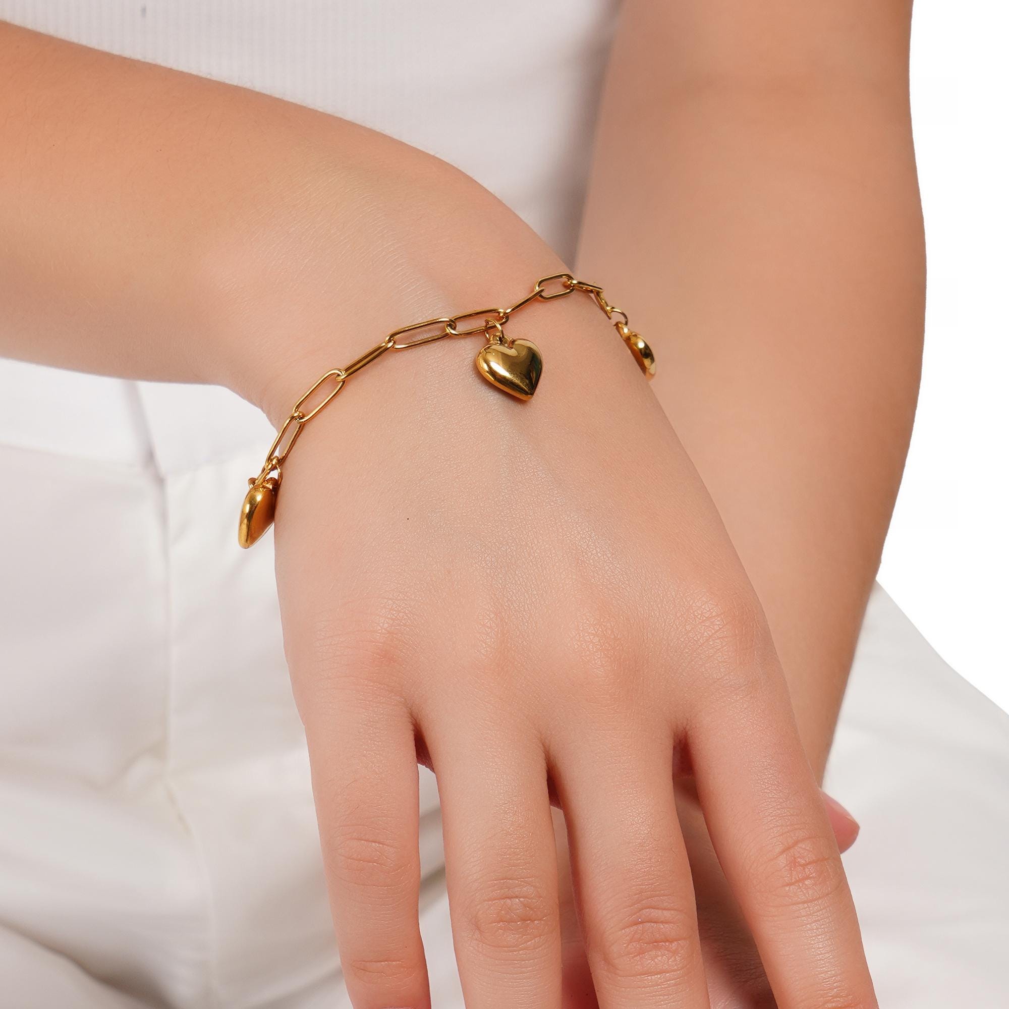 Golden Hearts Love Link Bracelet