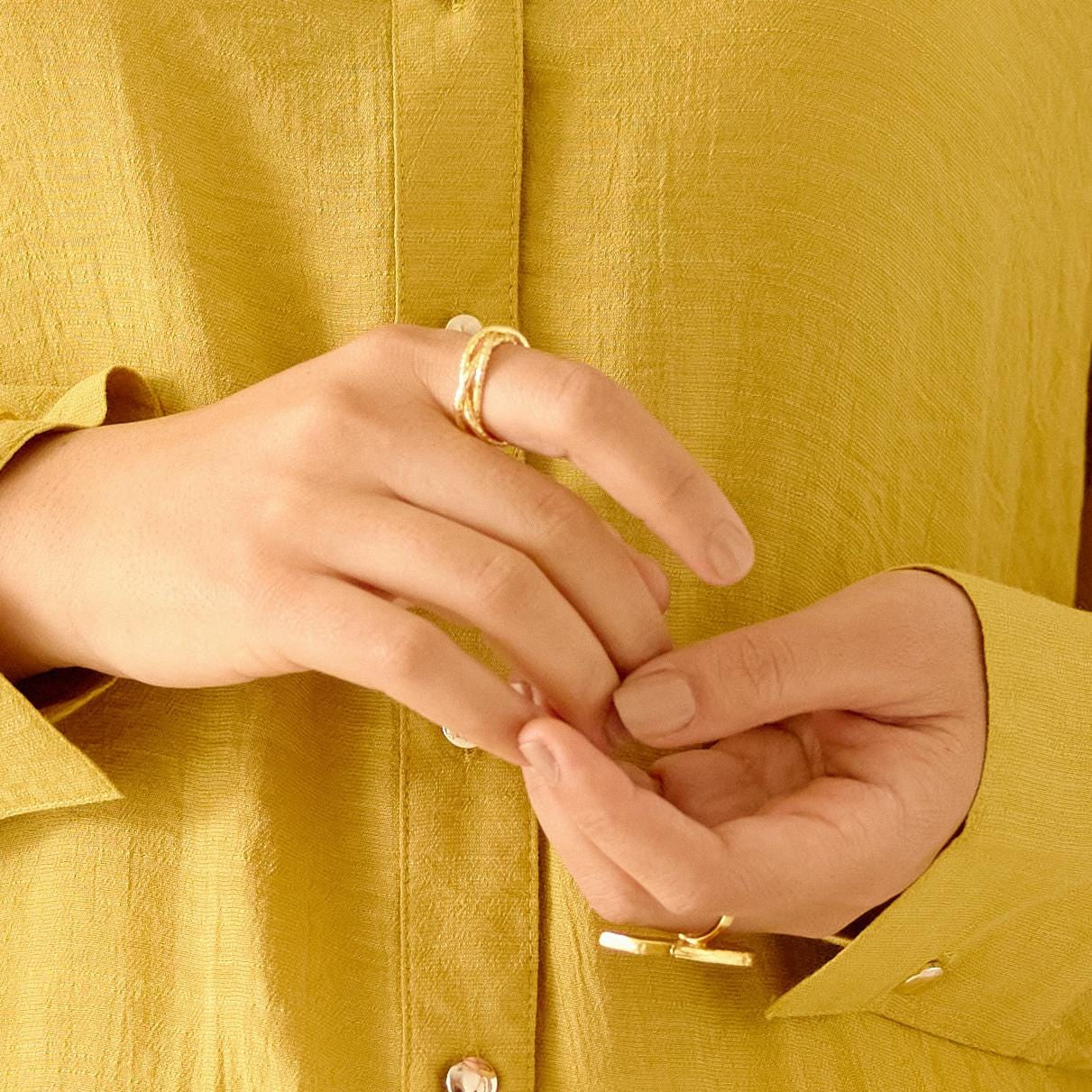 Braided Bliss Open Cuff Ring