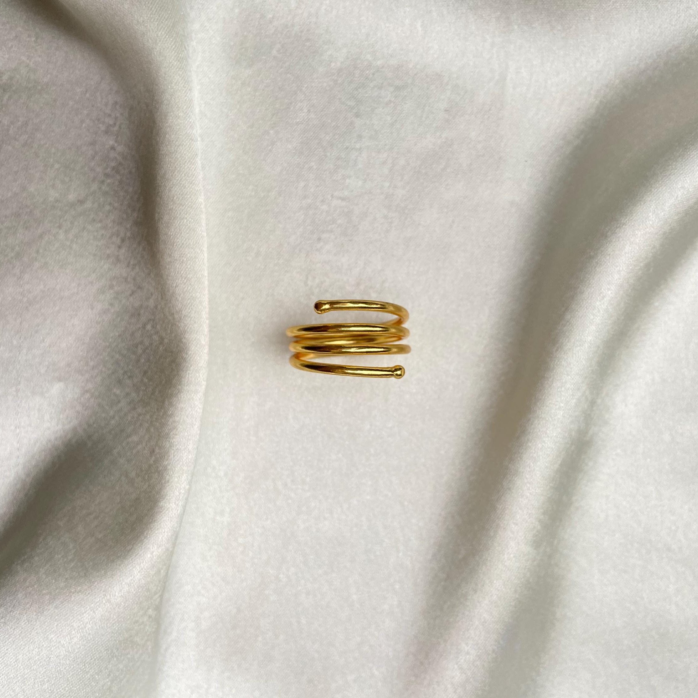 Golden Layers Broad Cuff Ring