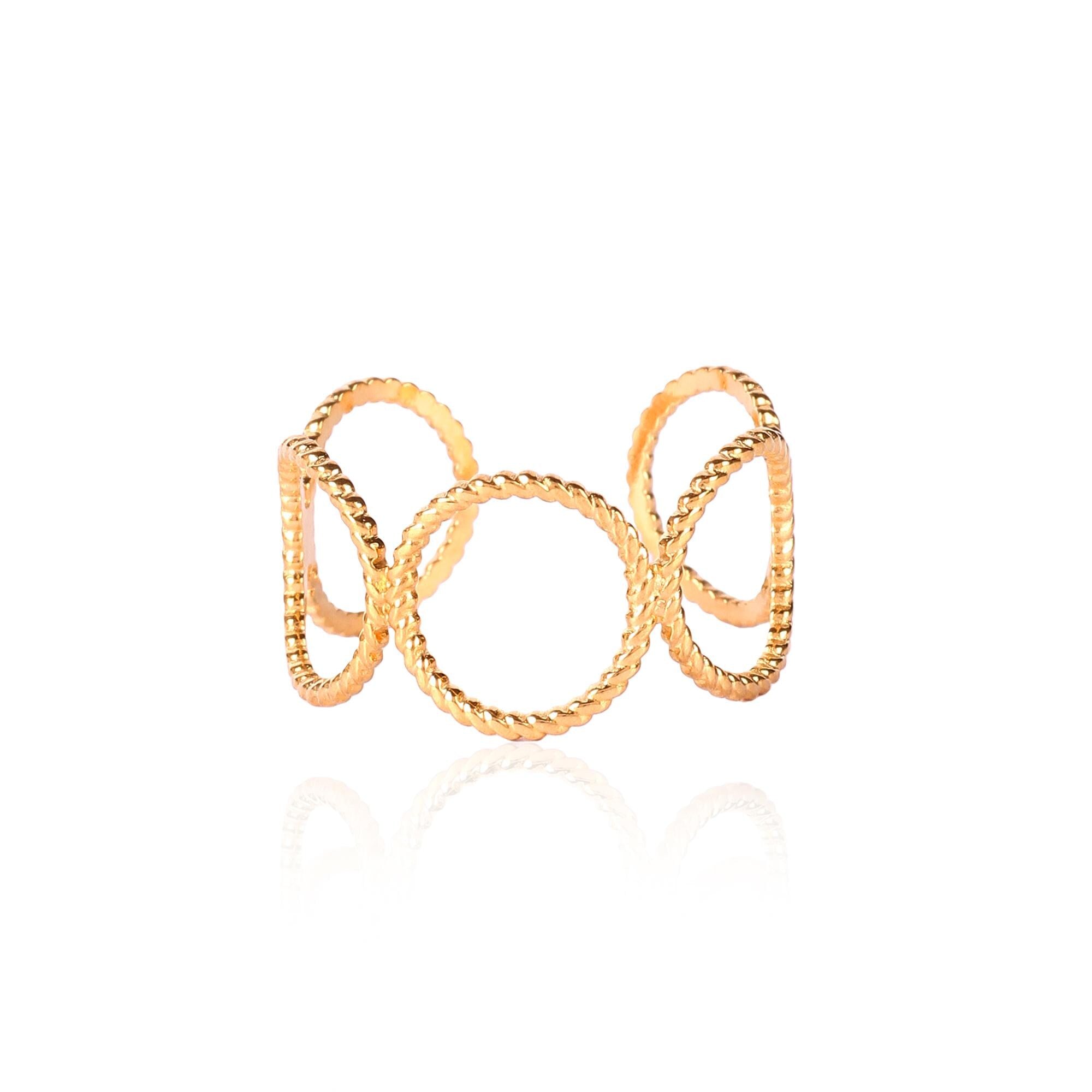 Eternal Loops Golden Links Ring