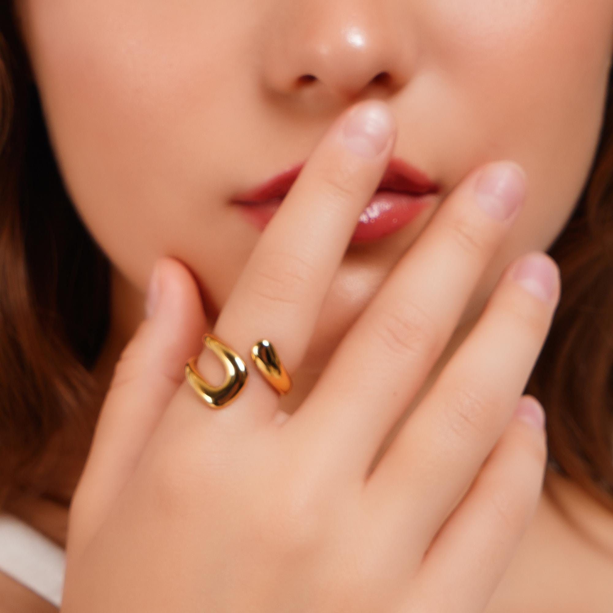 Aurora Curve Modern Open Cuff Ring