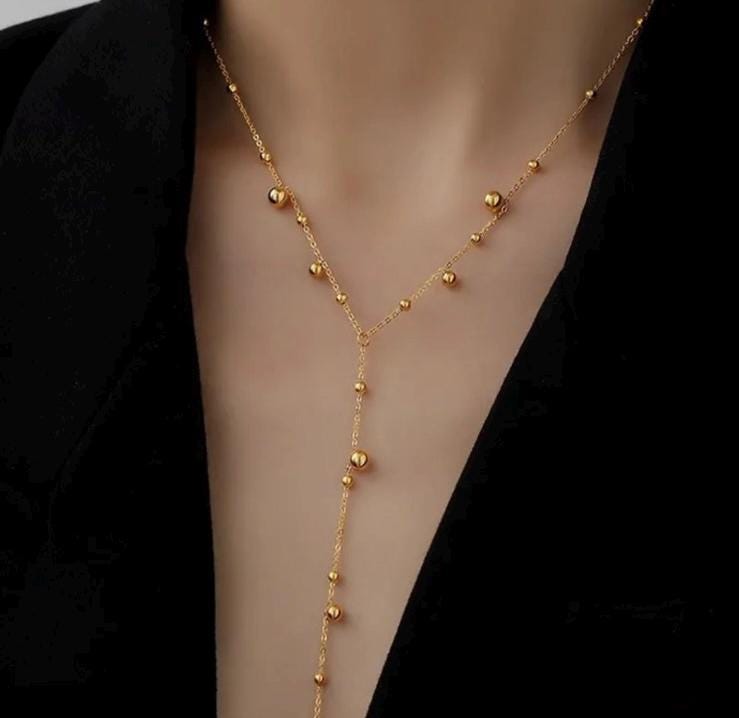 Y-Drop Beaded Necklace