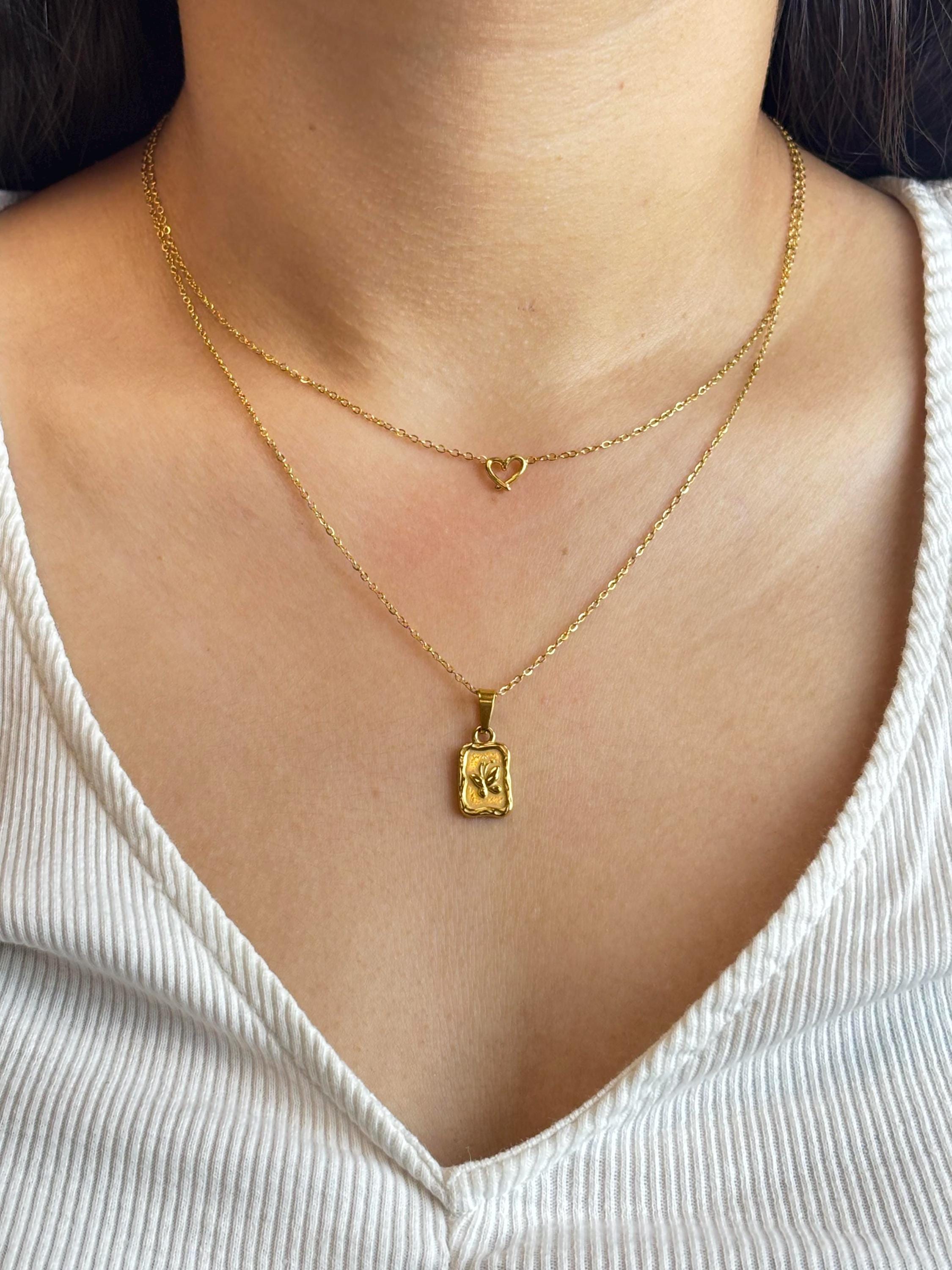 Double-Layered Butterfly & Heart Necklace