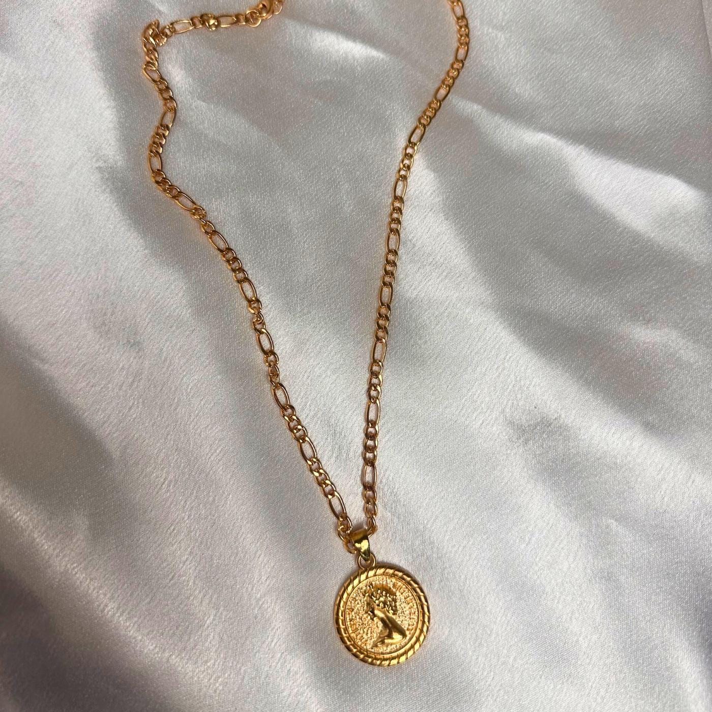 Coin medallion necklace