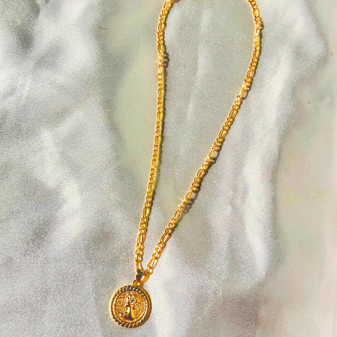 Coin medallion necklace