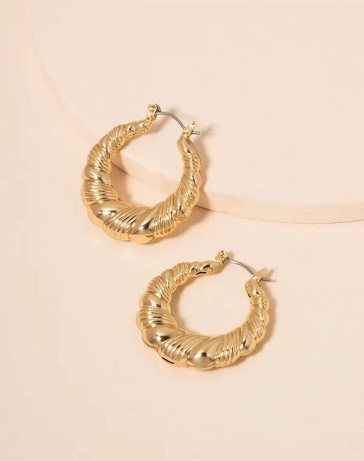 Bold Basket Weave Twisted Hoops