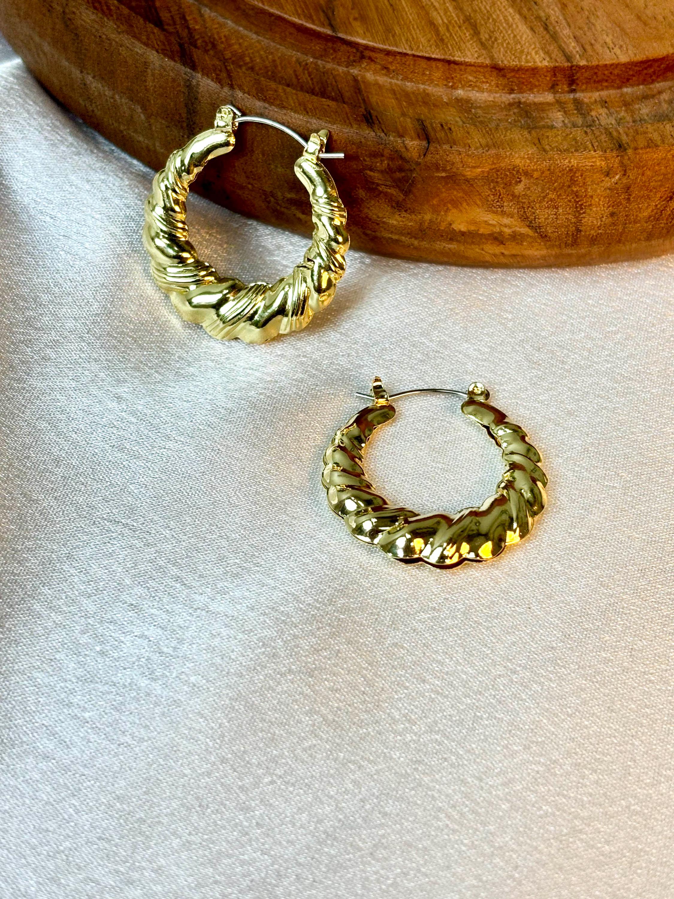 Bold Basket Weave Twisted Hoops
