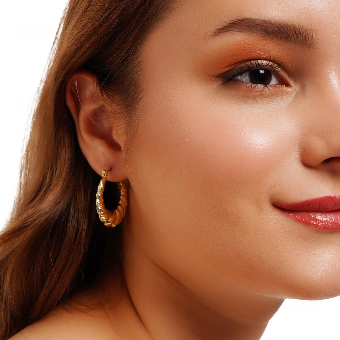 Bold Basket Weave Twisted Hoops