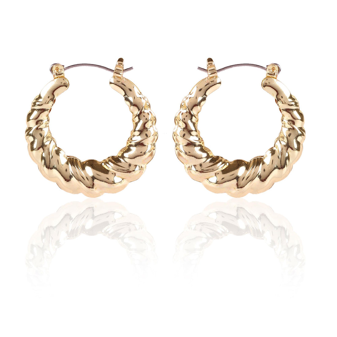 Bold Basket Weave Twisted Hoops