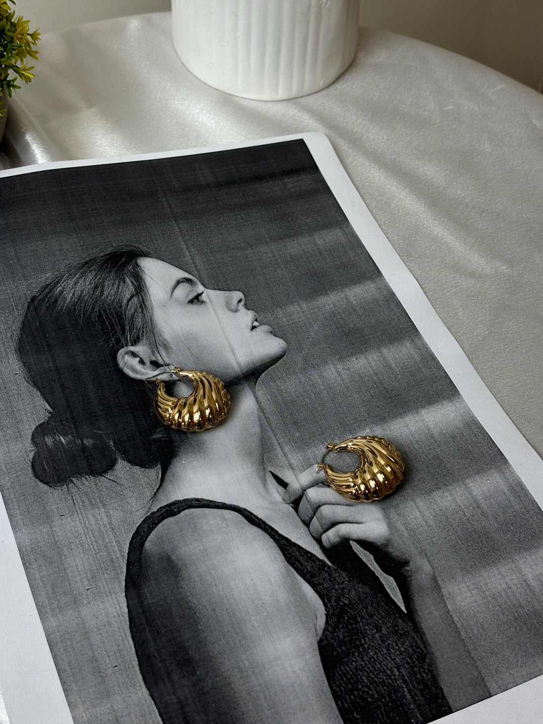 Bold Swirl Hoop Basket Earrings