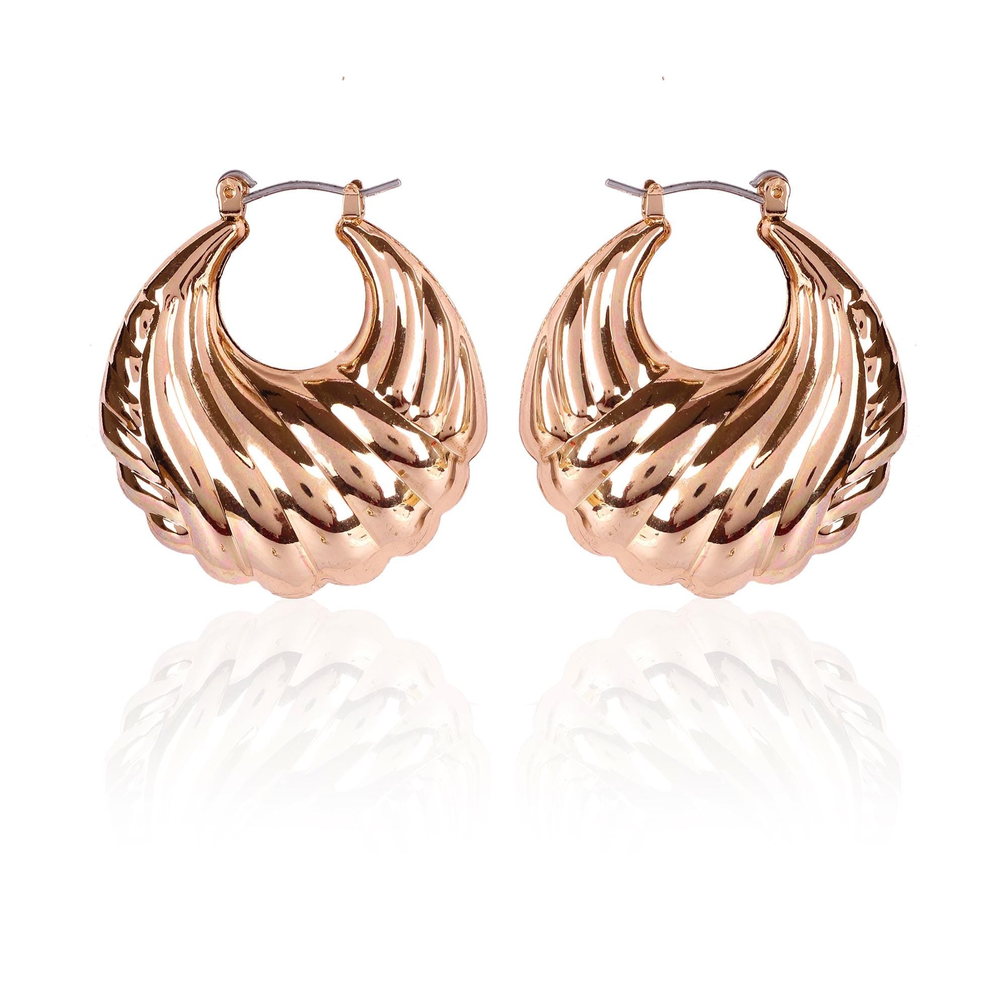 Bold Swirl Hoop Basket Earrings