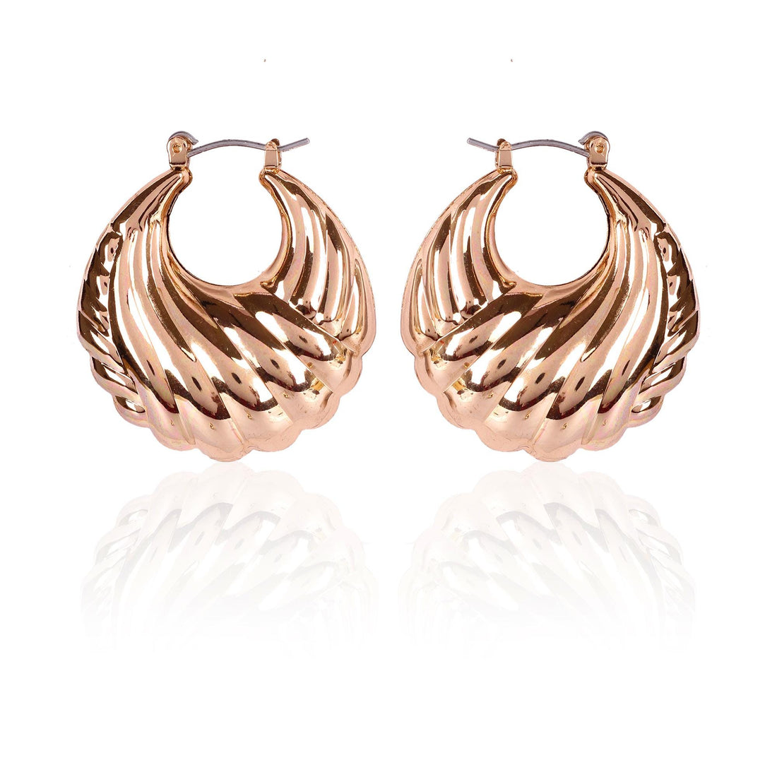 Bold Swirl Hoop Basket Earrings