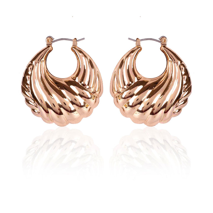Bold Swirl Hoop Basket Earrings