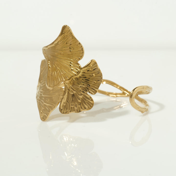 Gold ginkgo leaf bracelet