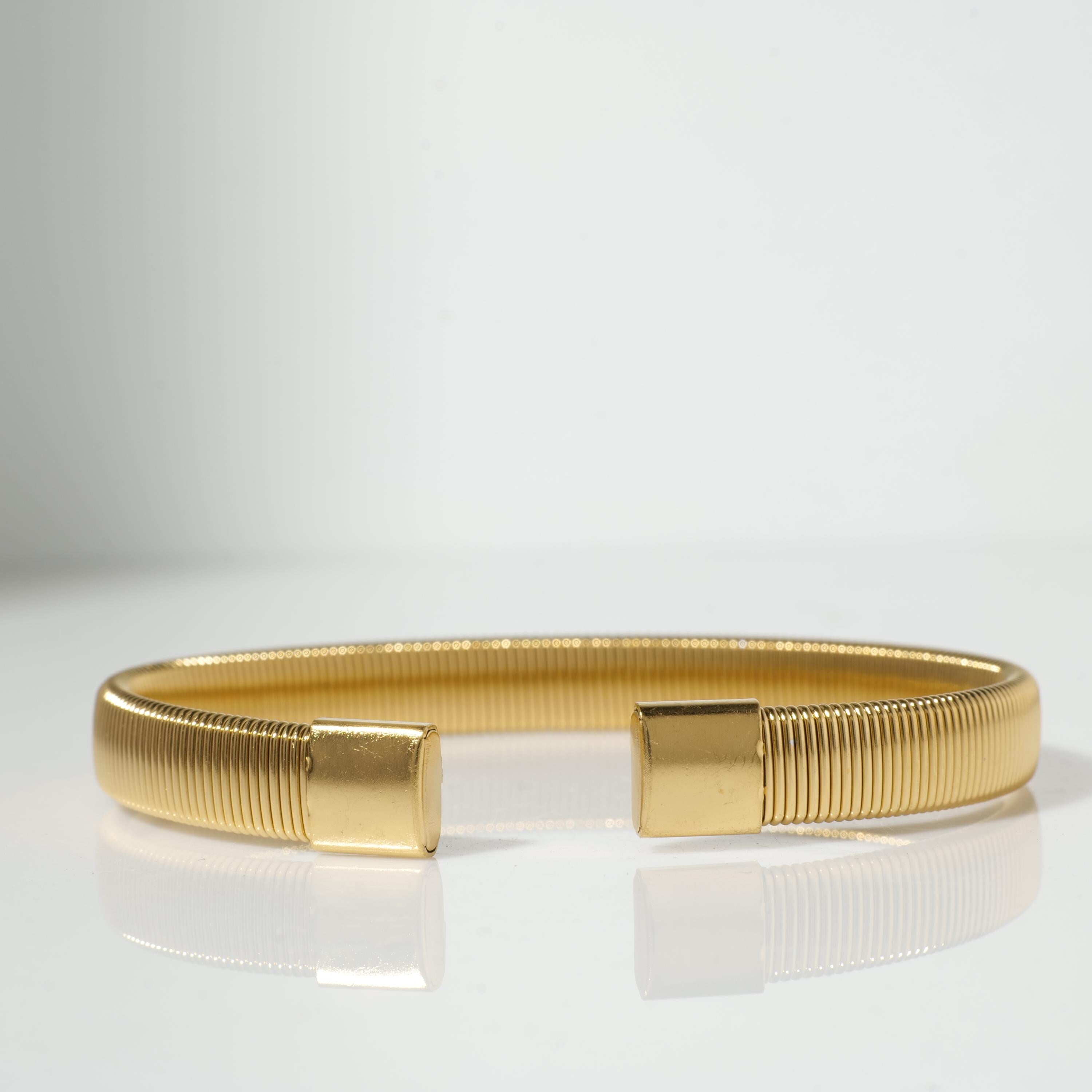 Gold coil cuff bracelet