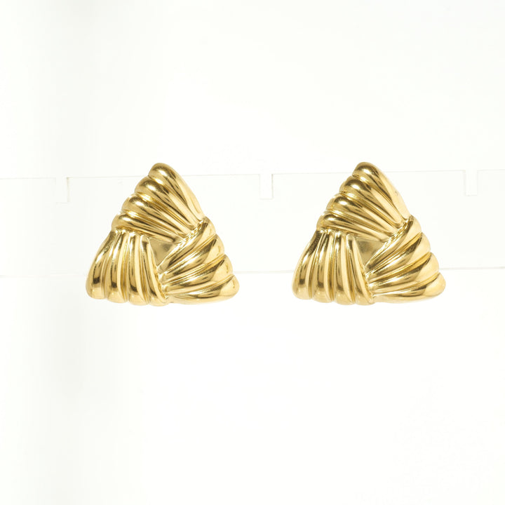 Gold plated triangle earrings