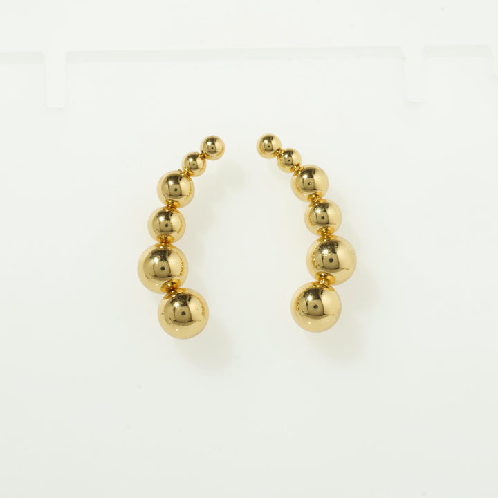Gold bubble hoop earrings