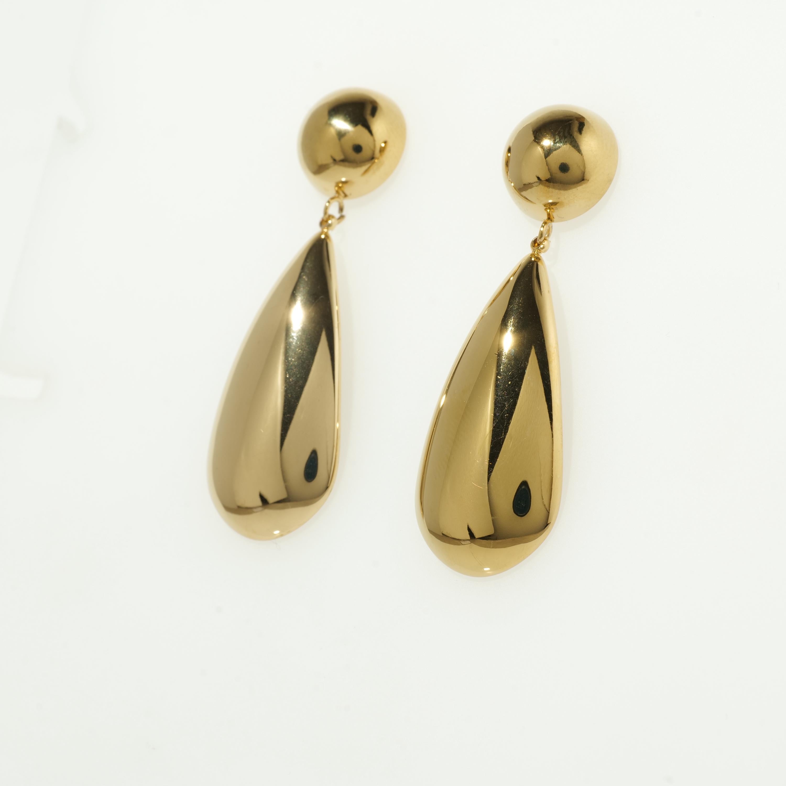 Gold Teardrop Statement Earrings