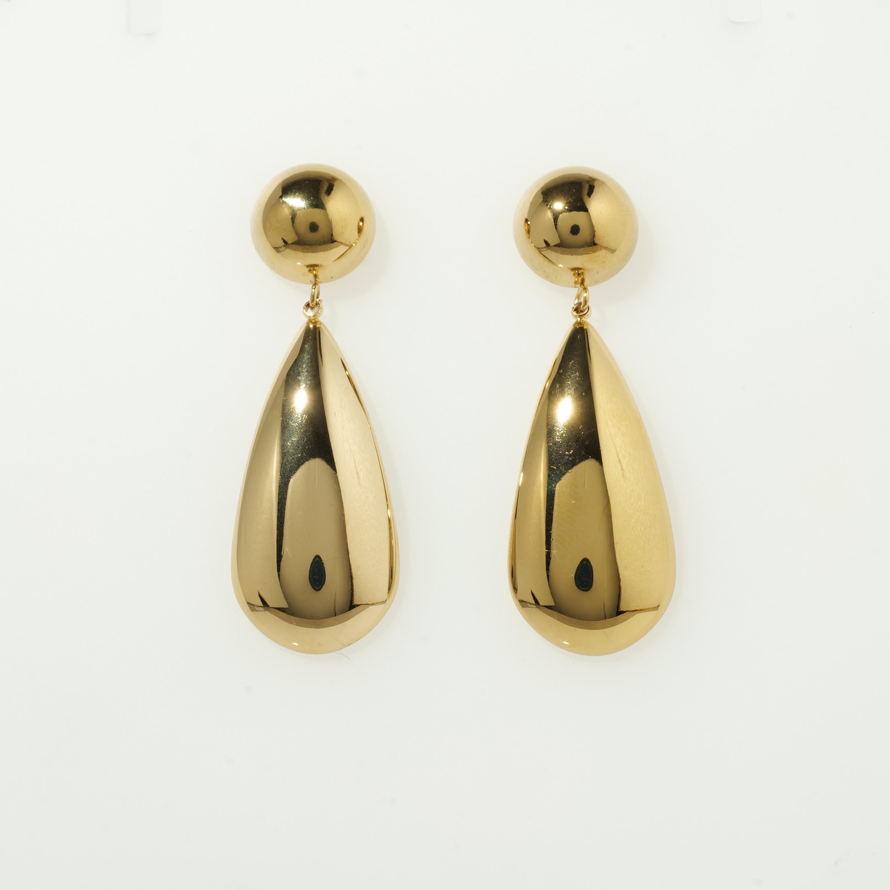 Gold Teardrop Statement Earrings