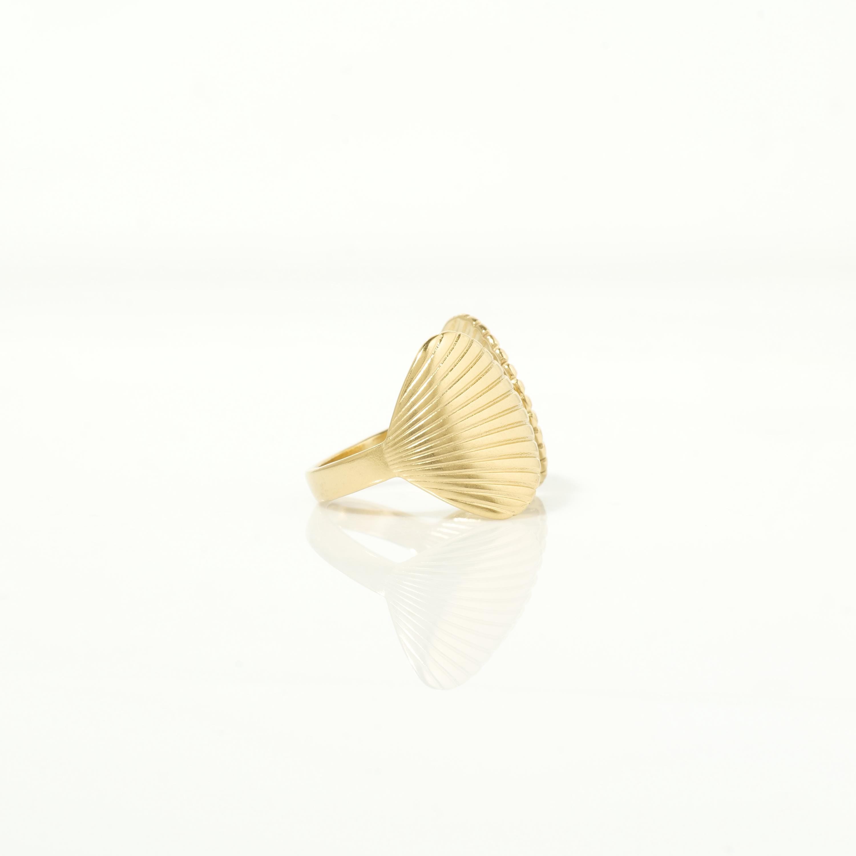 Textured Gold Seashell Ring