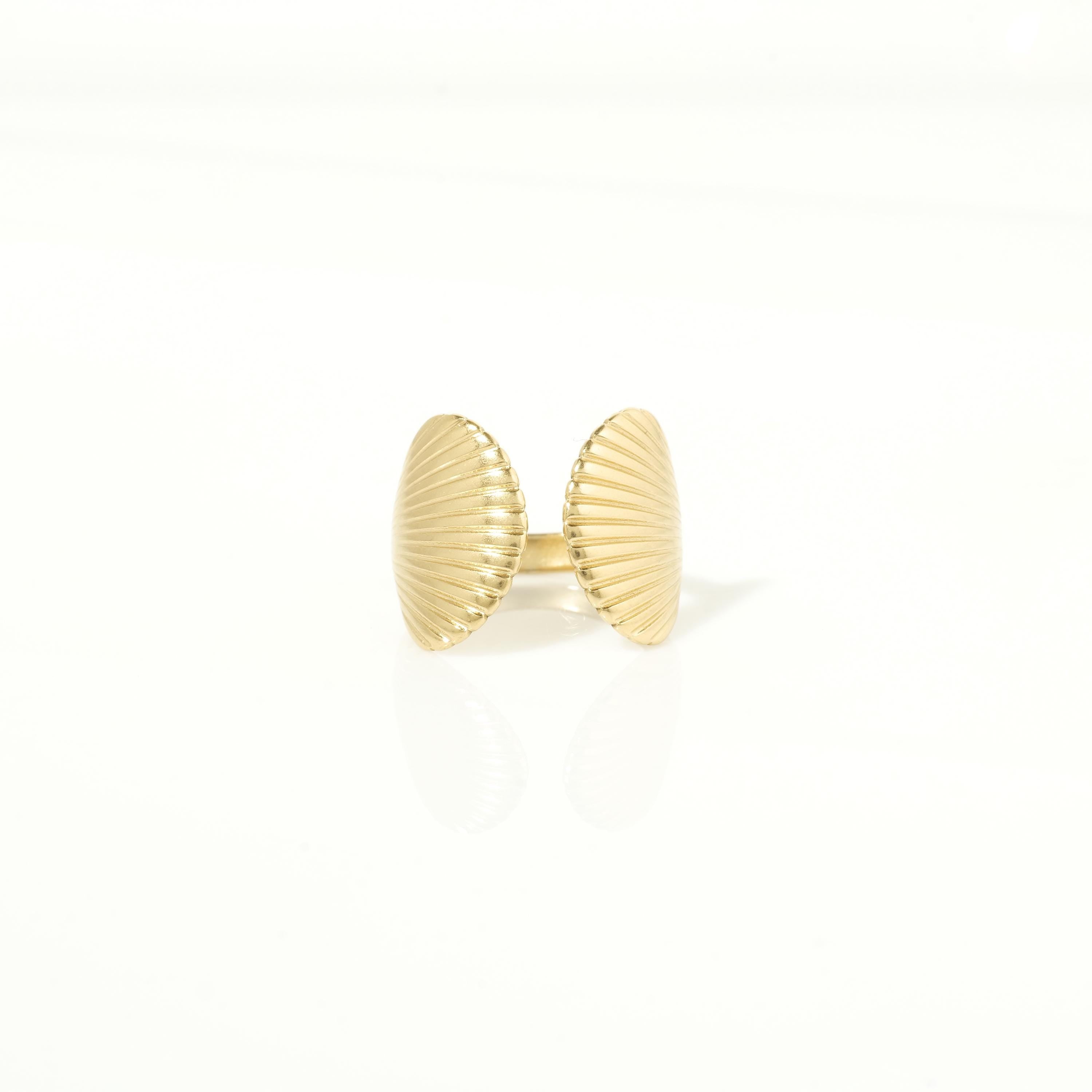 Textured Gold Seashell Ring
