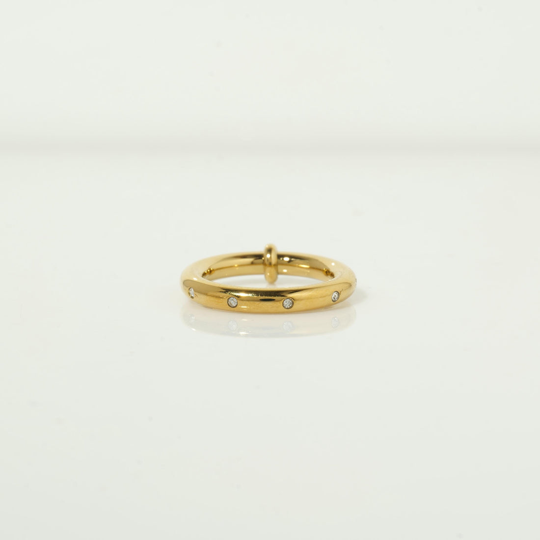 Minimal Gold Plated Ring with Stones