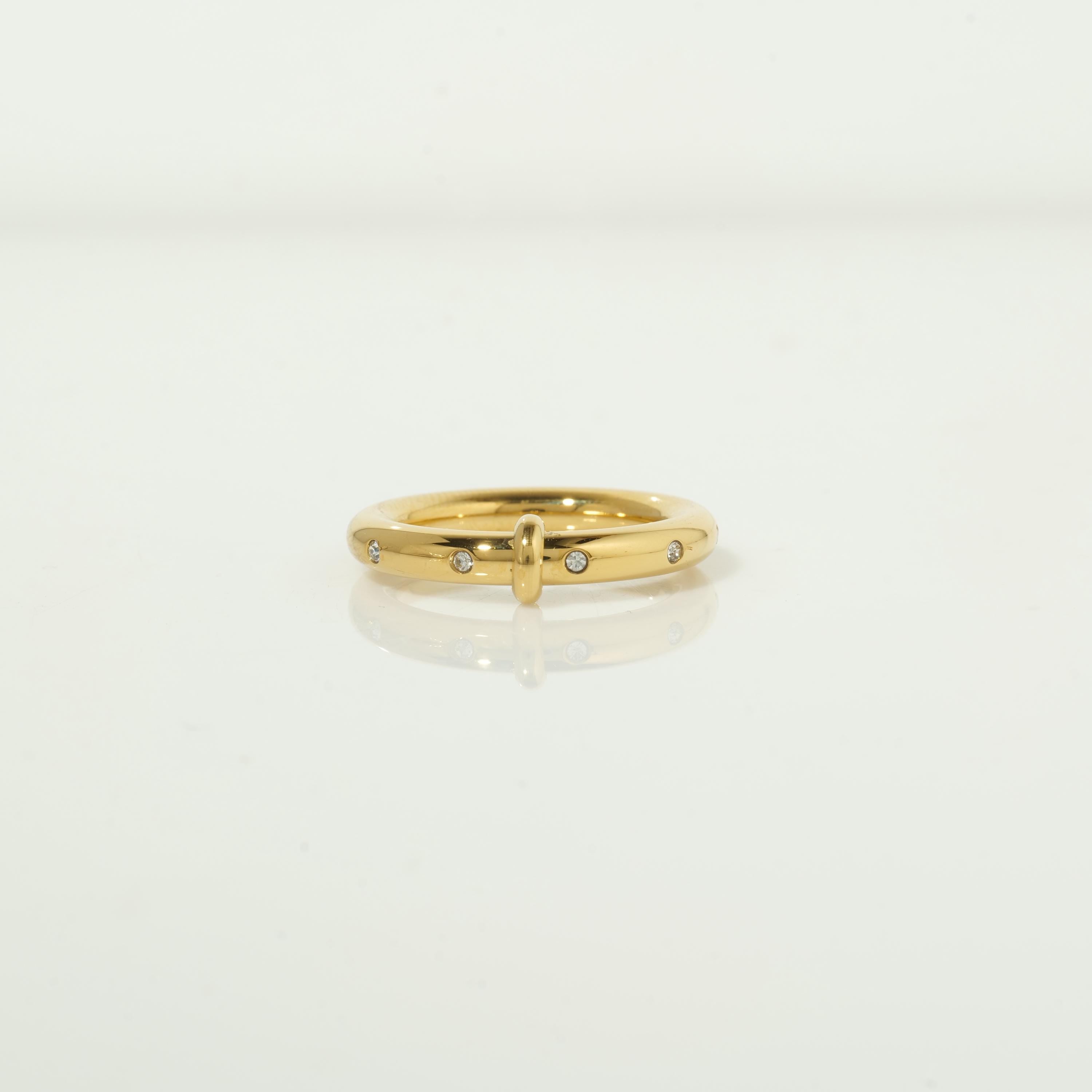 Minimal Gold Plated Ring with Stones