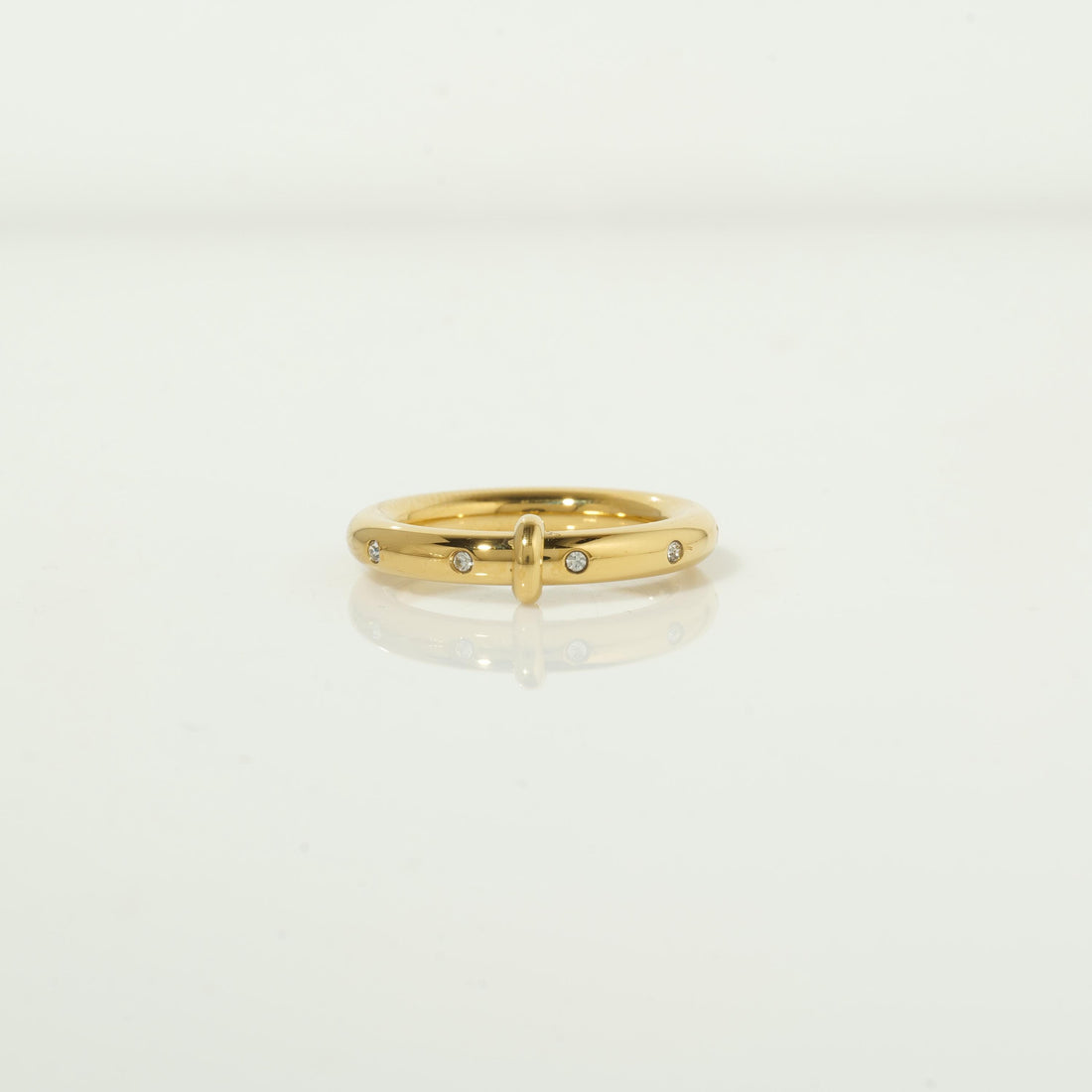 Minimal Gold Plated Ring with Stones