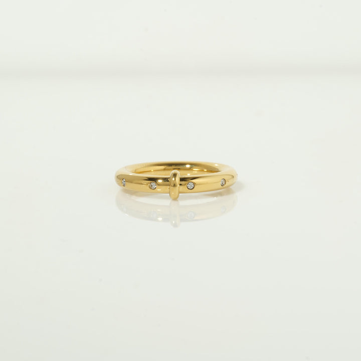 Minimal Gold Plated Ring with Stones