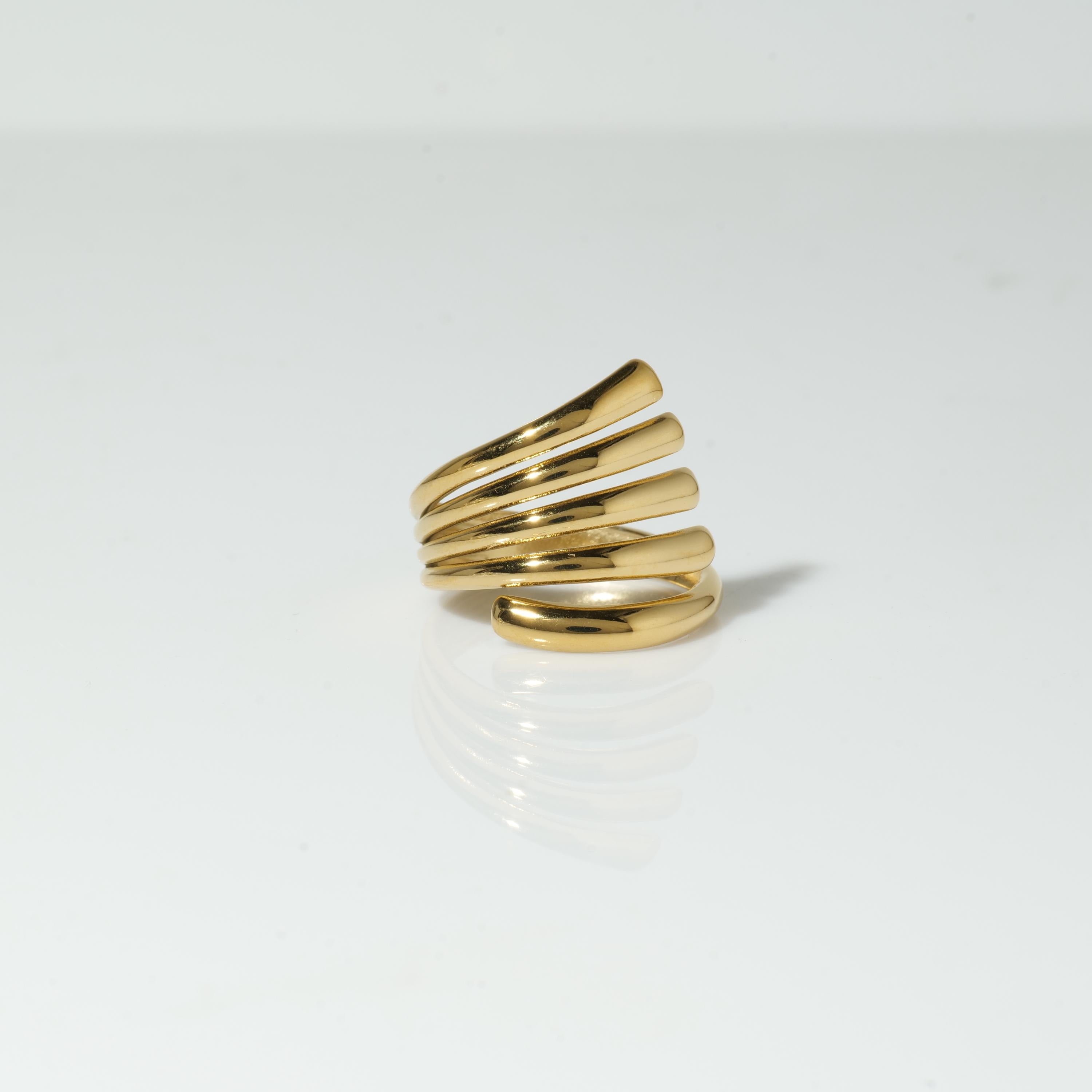 Gold Plated Spiral Wrap Ring
