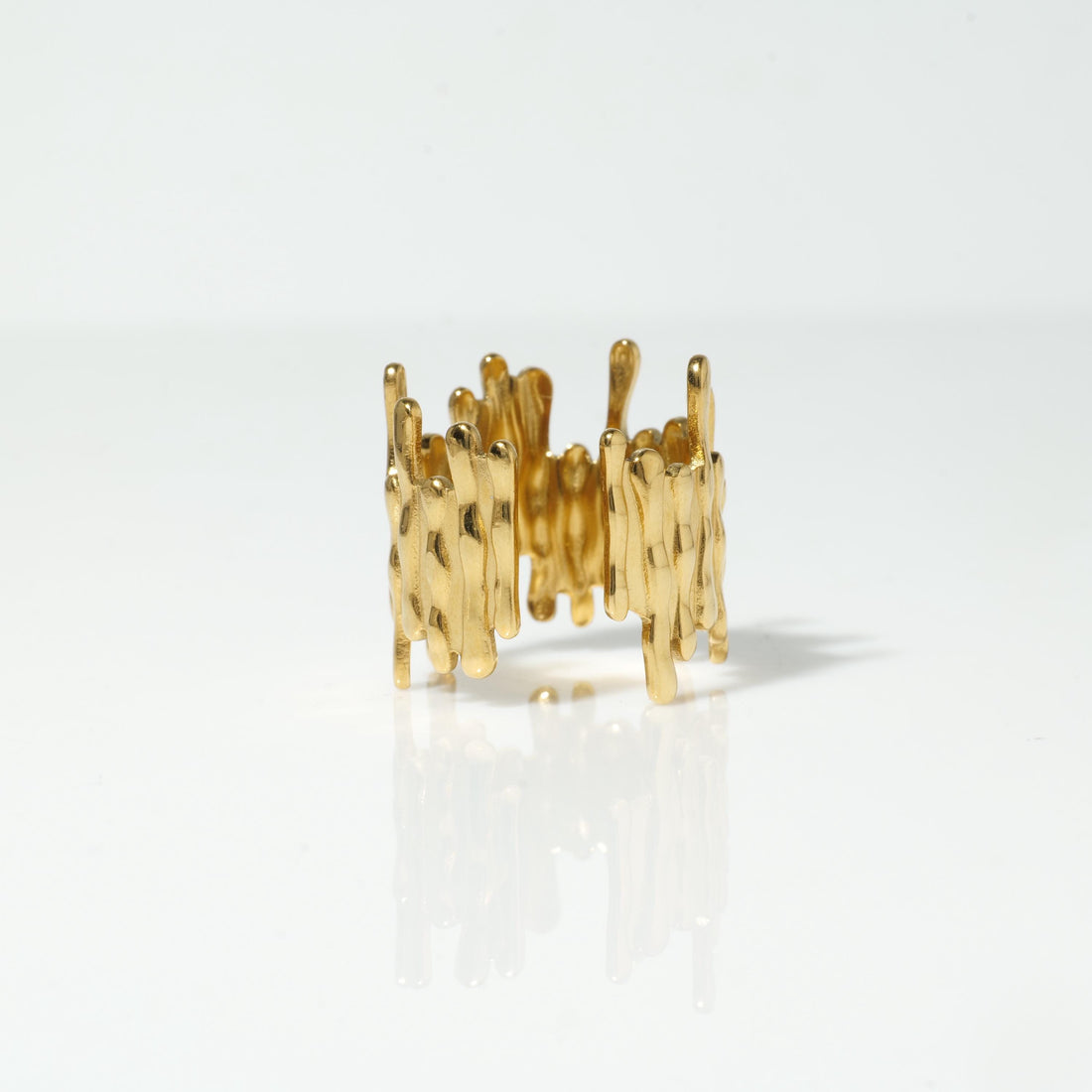 Gold Plated Textured Ring