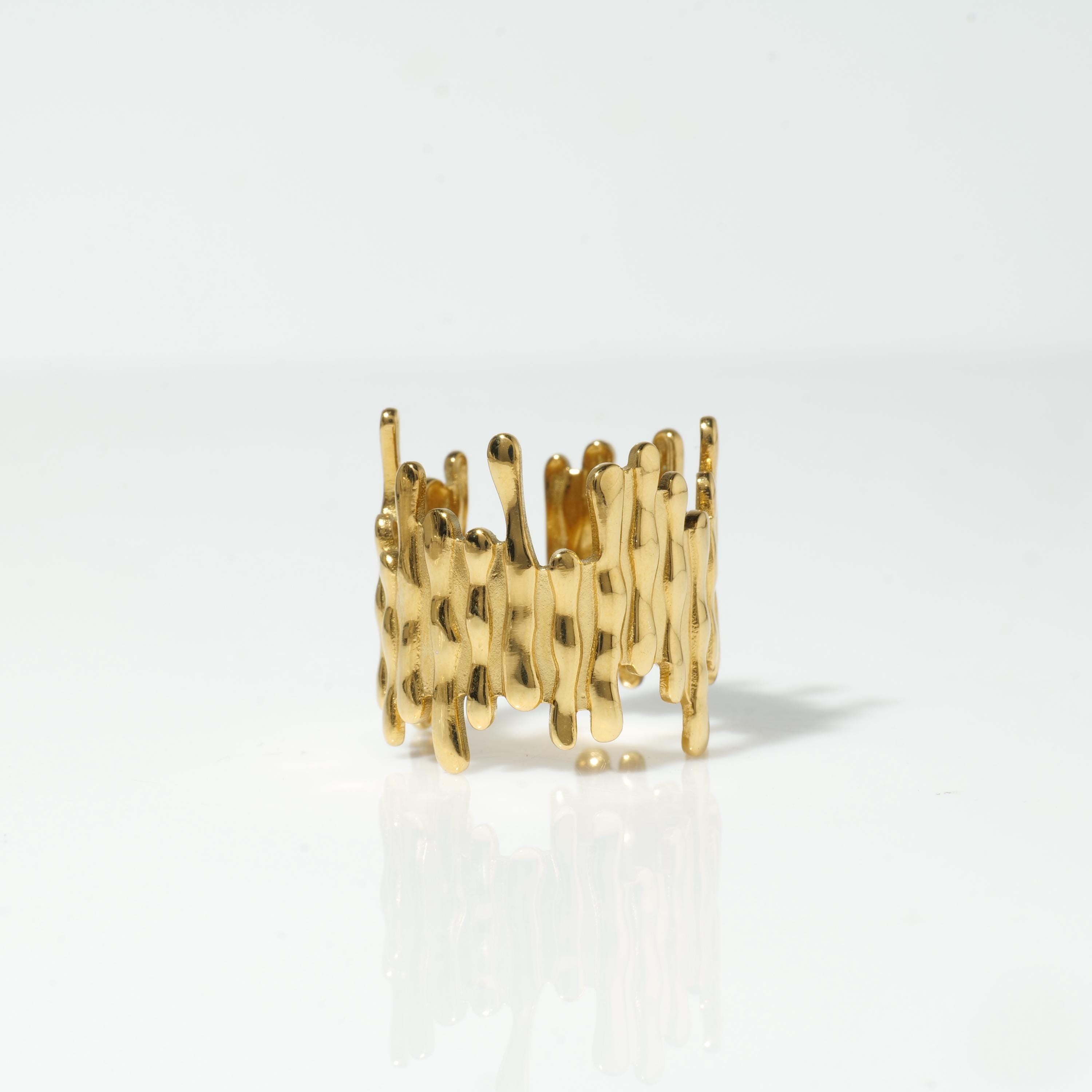 Gold Plated Textured Ring