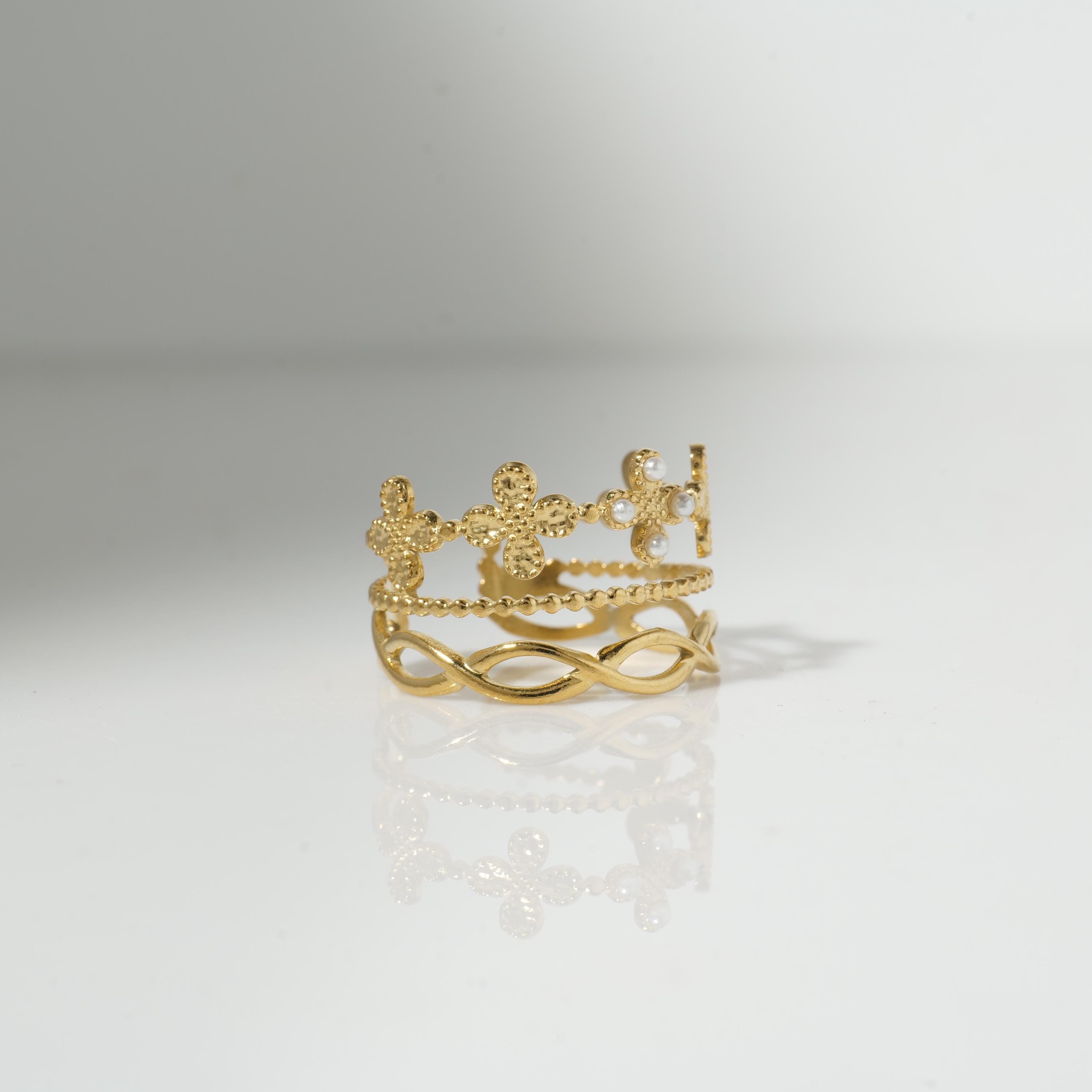 Gold Plated Crown Ring
