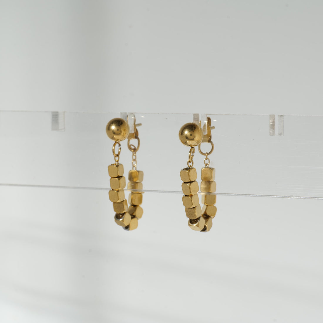 18k Gold Plated Square Dangle Earrings