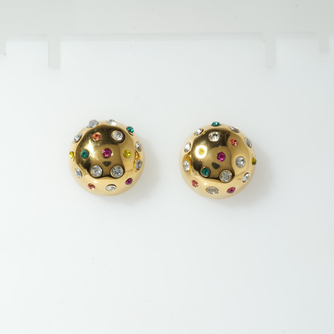 Gold Plated Colorful Crystal Studs