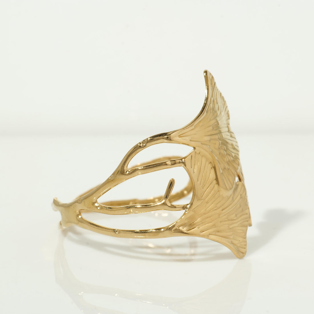 Gold ginkgo leaf bracelet