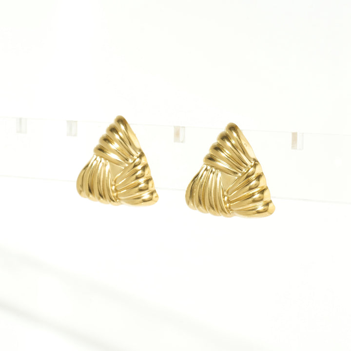 Gold plated triangle earrings