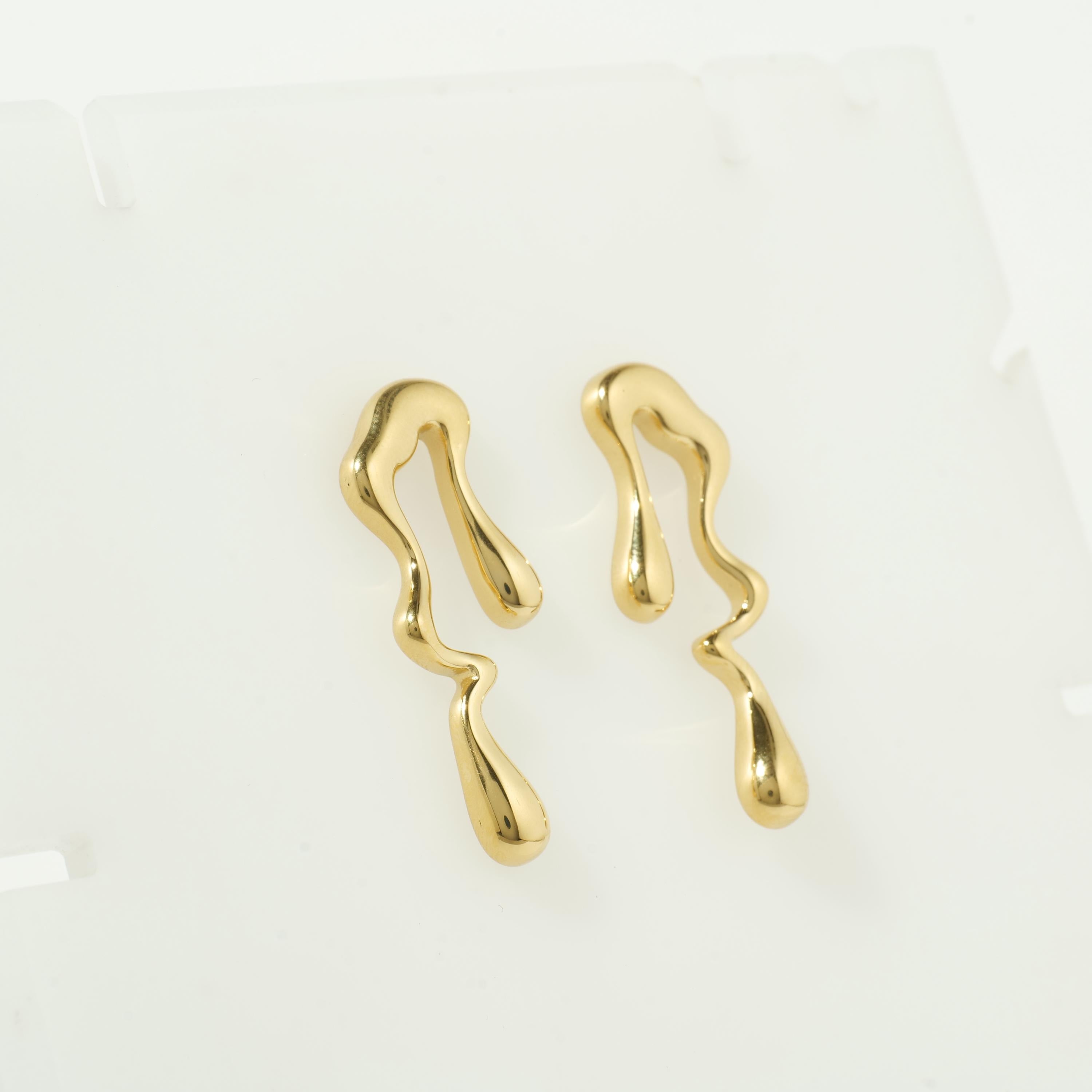 Gold molten drip earrings