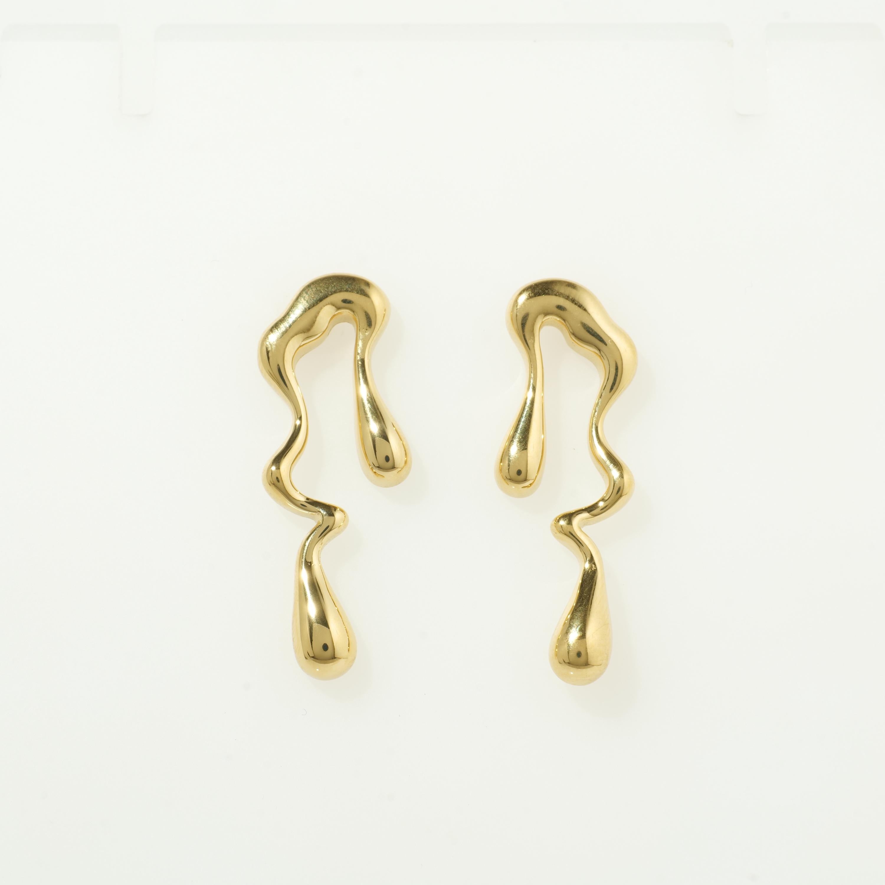 Gold molten drip earrings