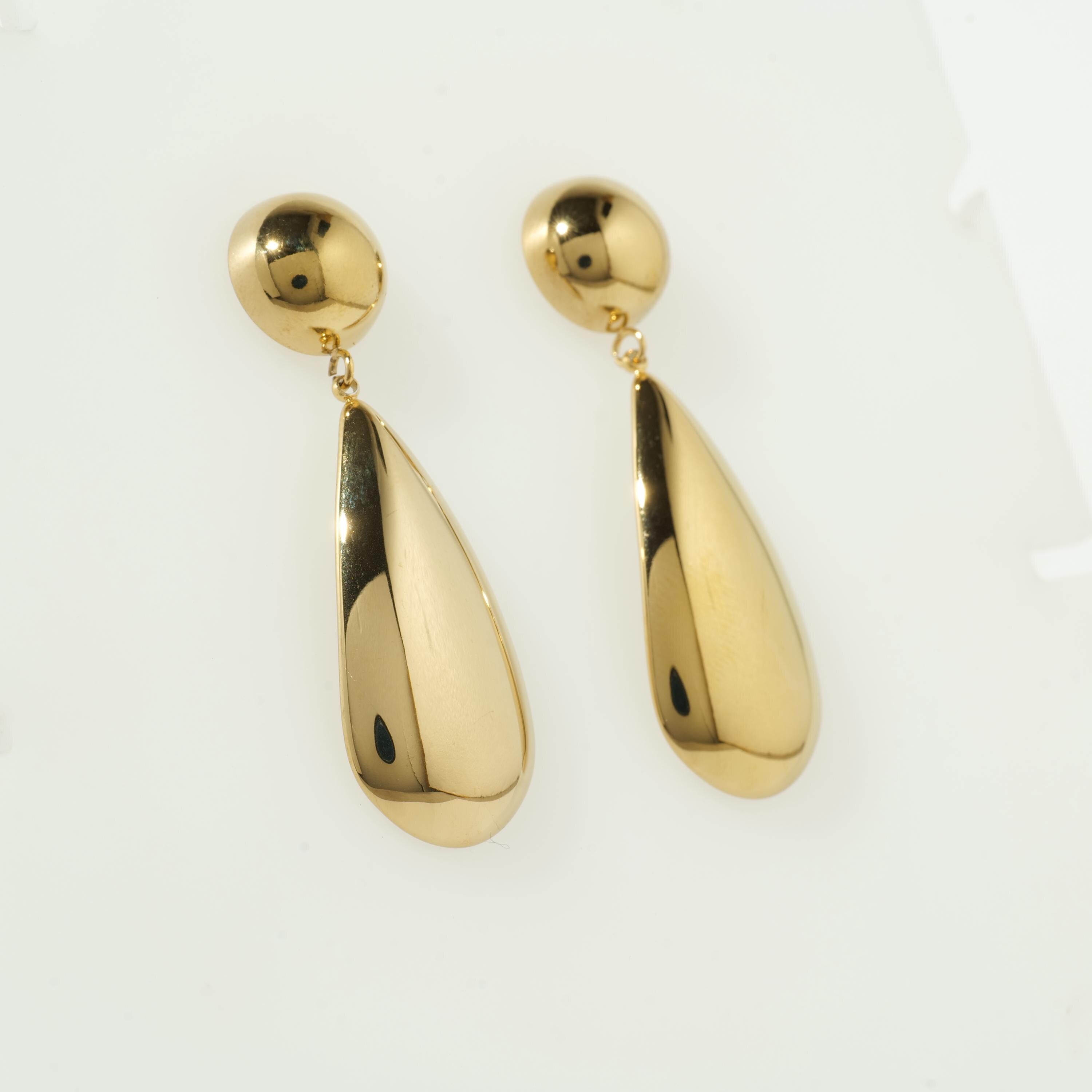 Gold Teardrop Statement Earrings