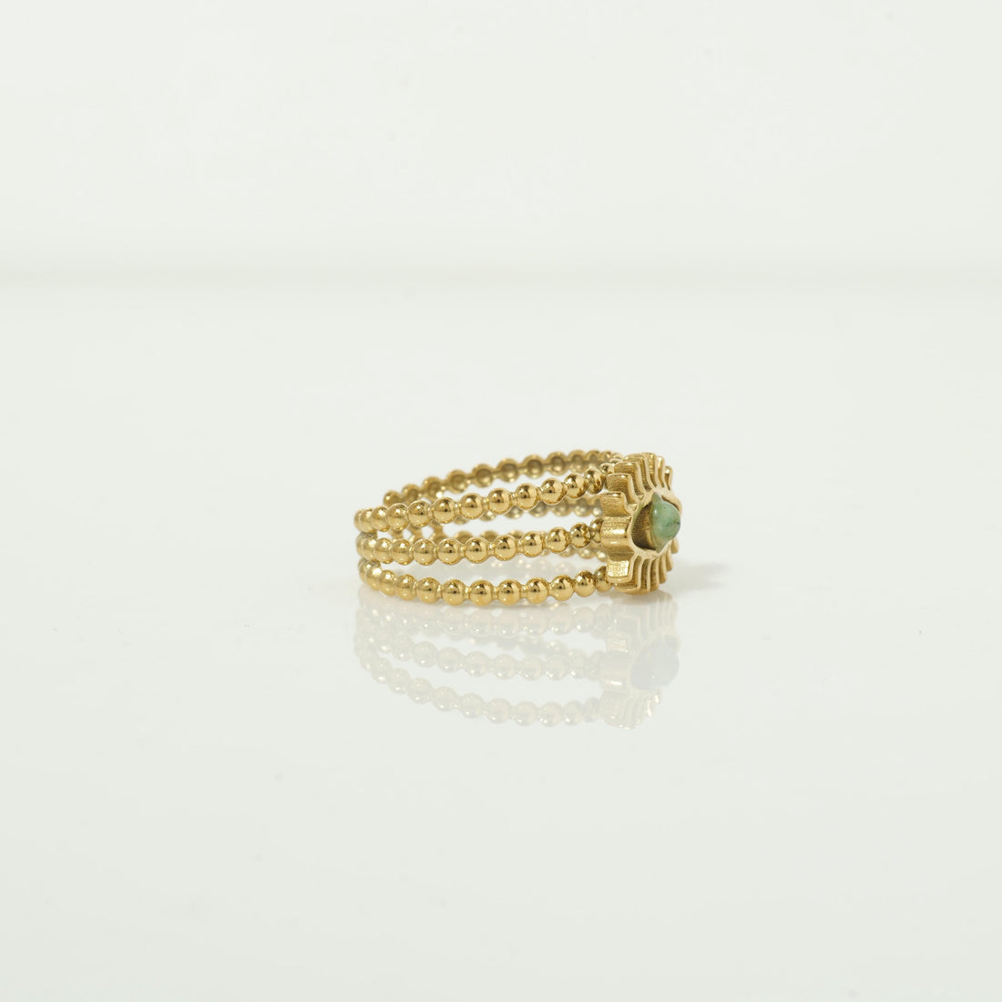 18k Gold Plated Evil Eye Birthstone Ring