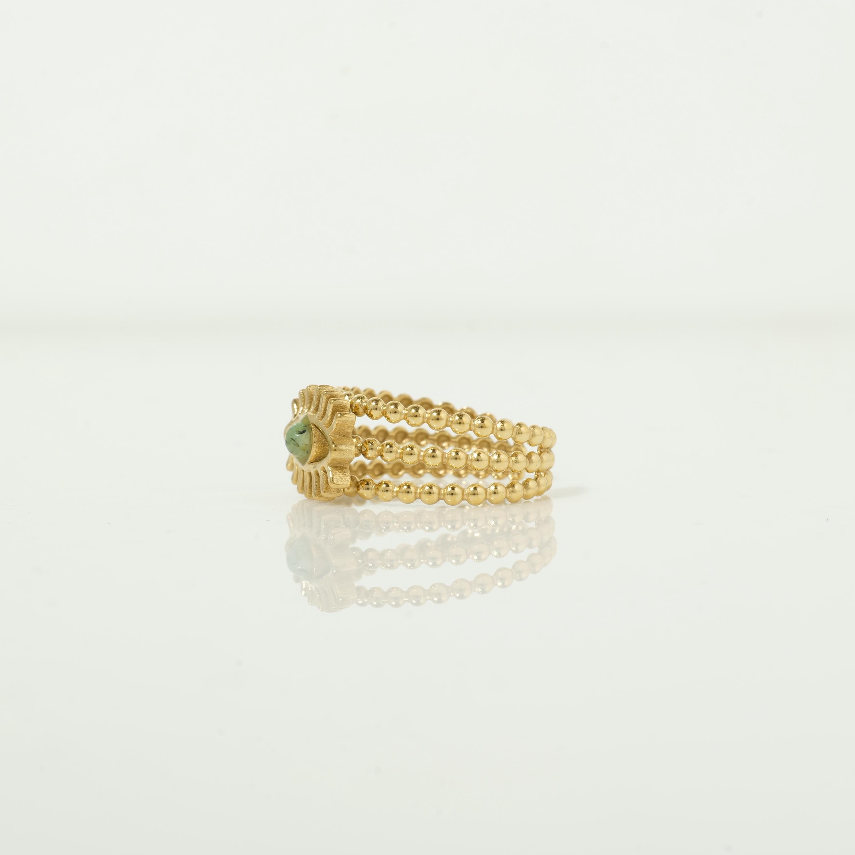 18k Gold Plated Evil Eye Birthstone Ring