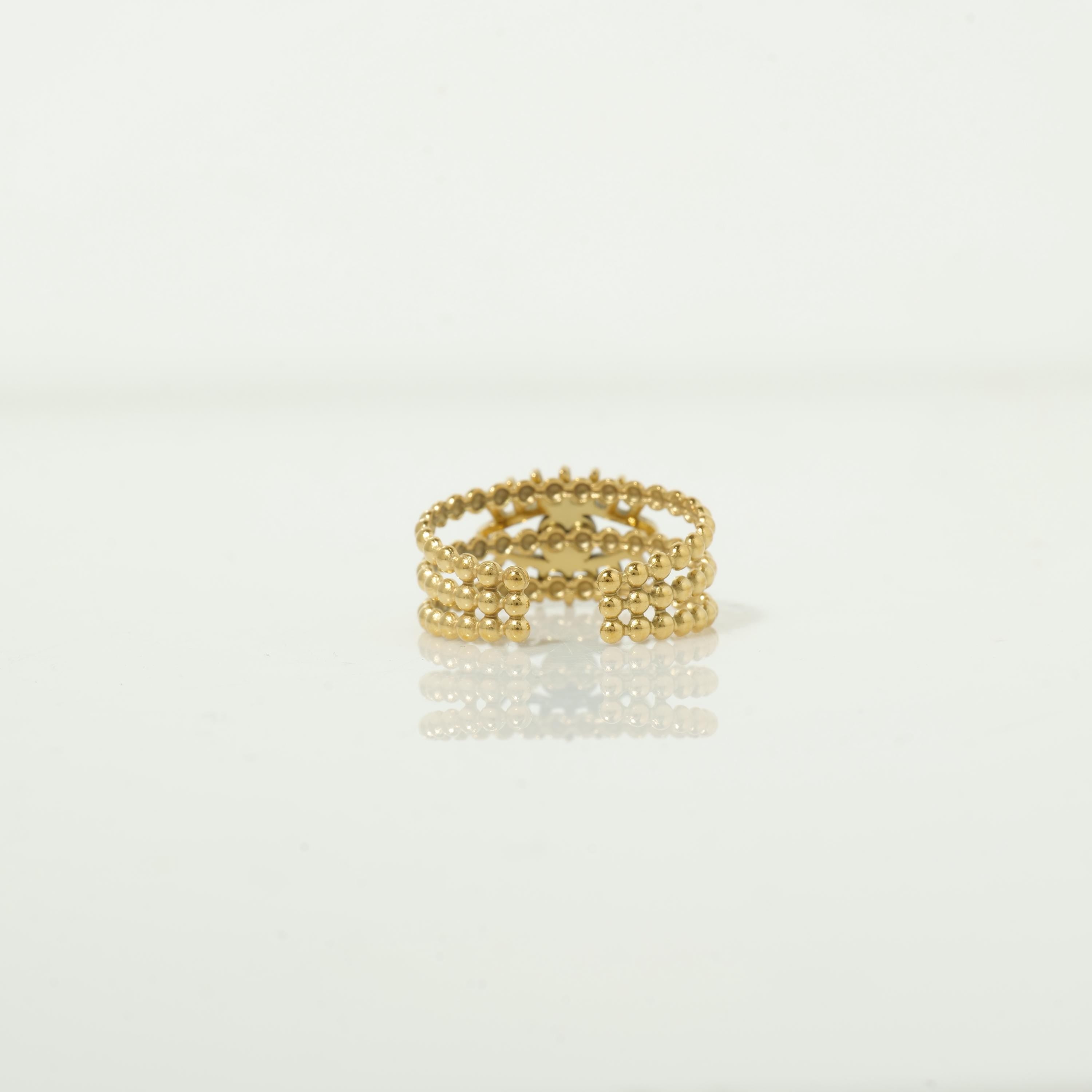 18k Gold Plated Evil Eye Birthstone Ring