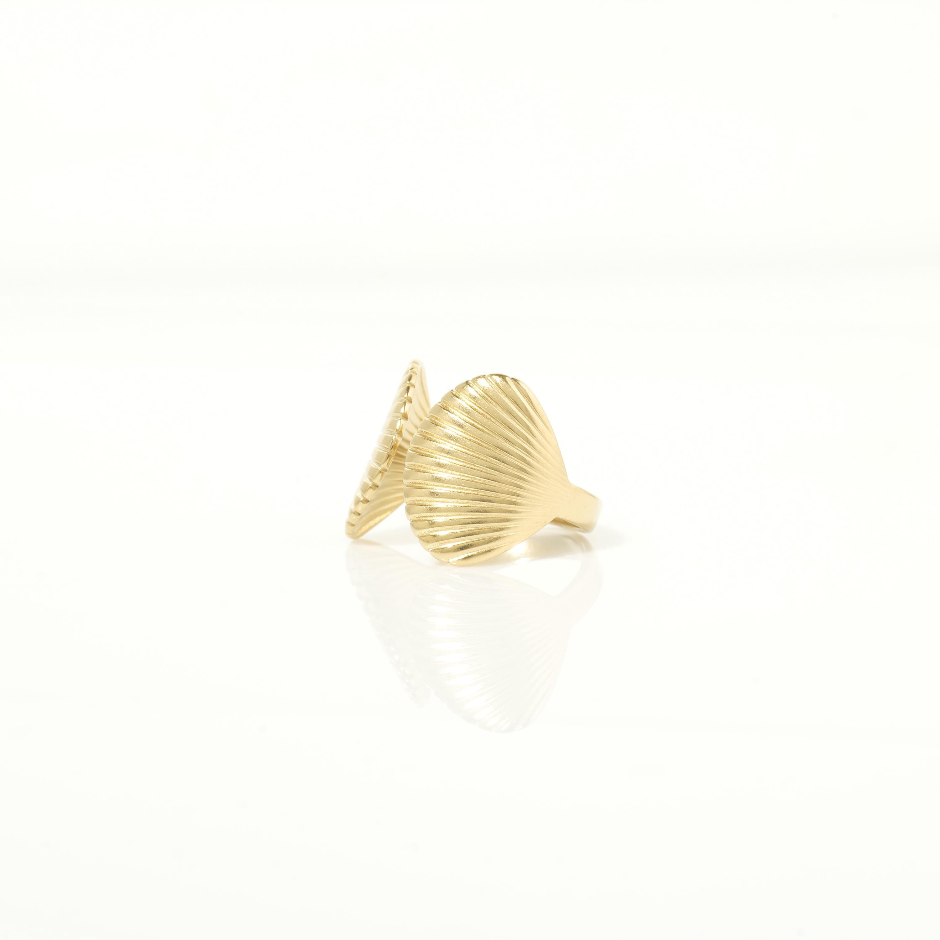 Textured Gold Seashell Ring