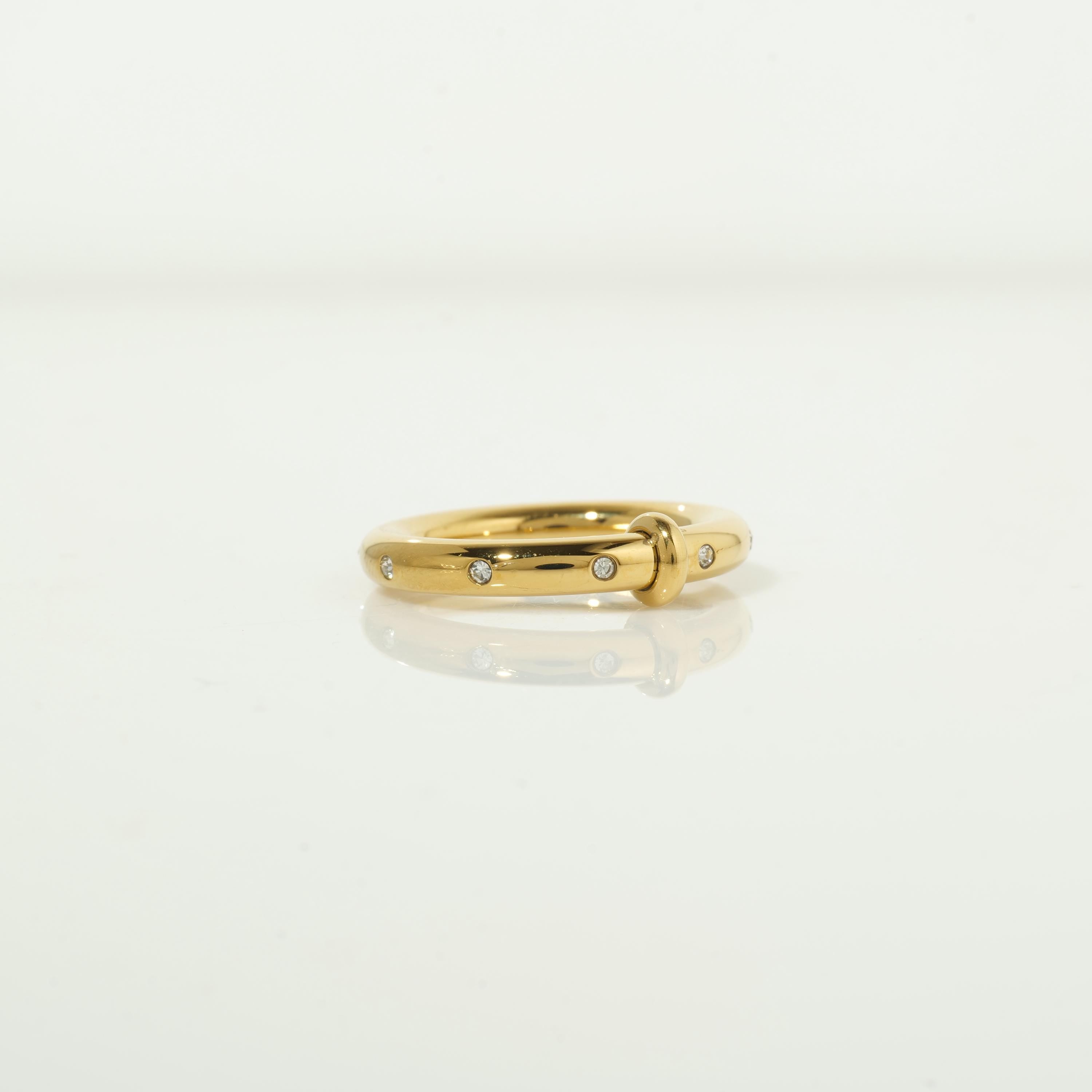 Minimal Gold Plated Ring with Stones