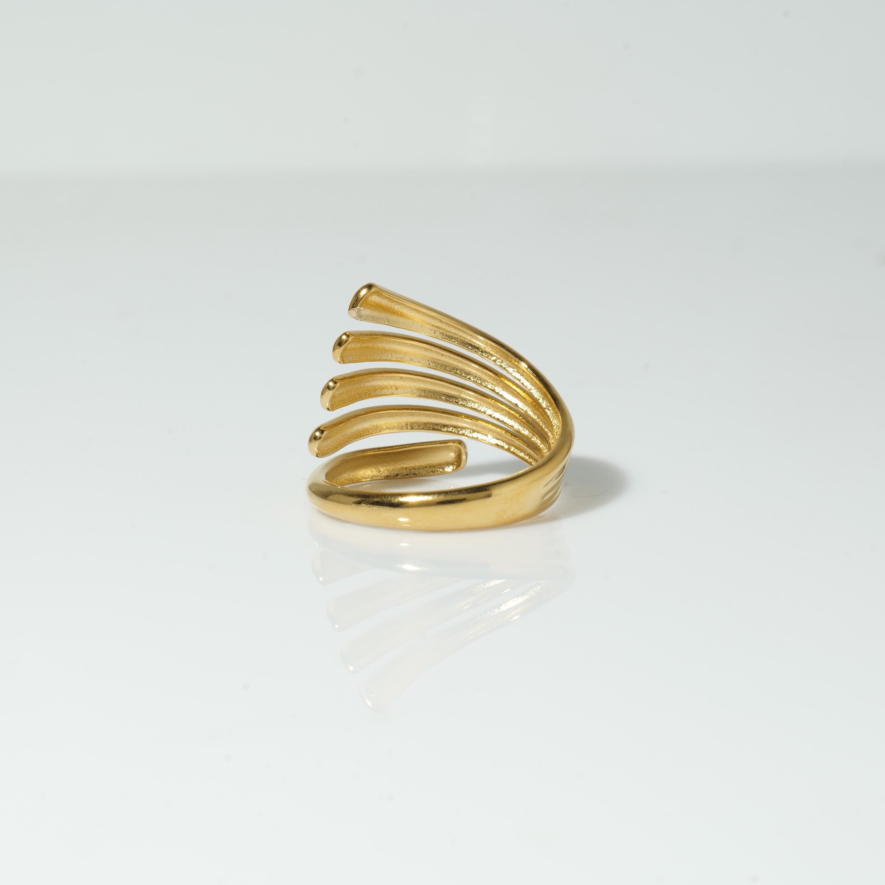 Gold Plated Spiral Wrap Ring