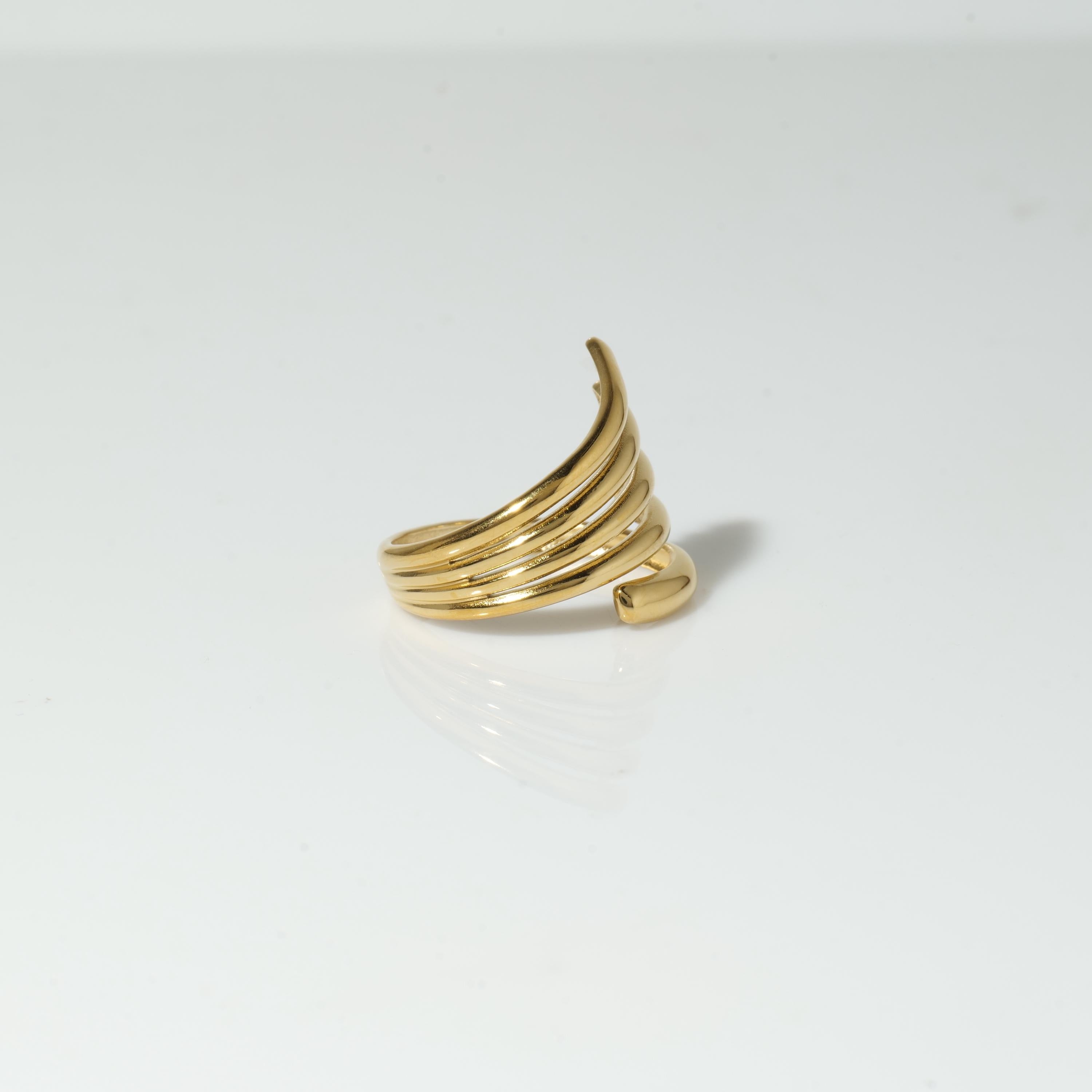 Gold Plated Spiral Wrap Ring
