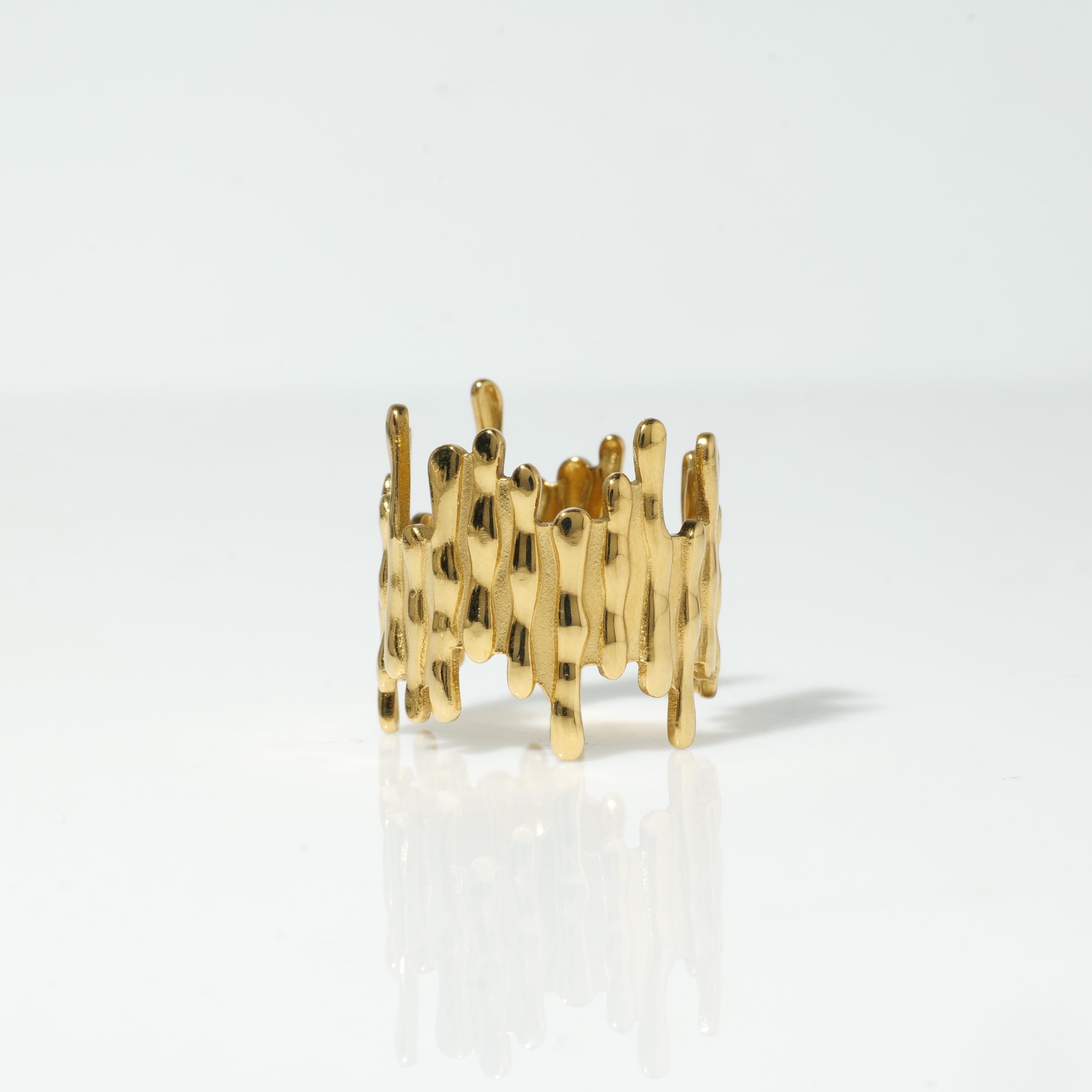 Gold Plated Textured Ring